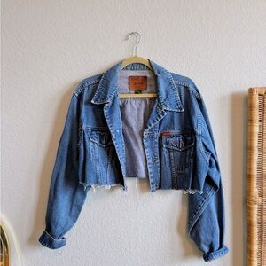 Vintage Jeep Cropped Denim Jacket